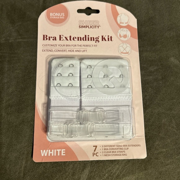 Sheer Simplicity Bra Extending Kit 7pc Black Extension, Convertible Clip Straps - Picture 16 of 16